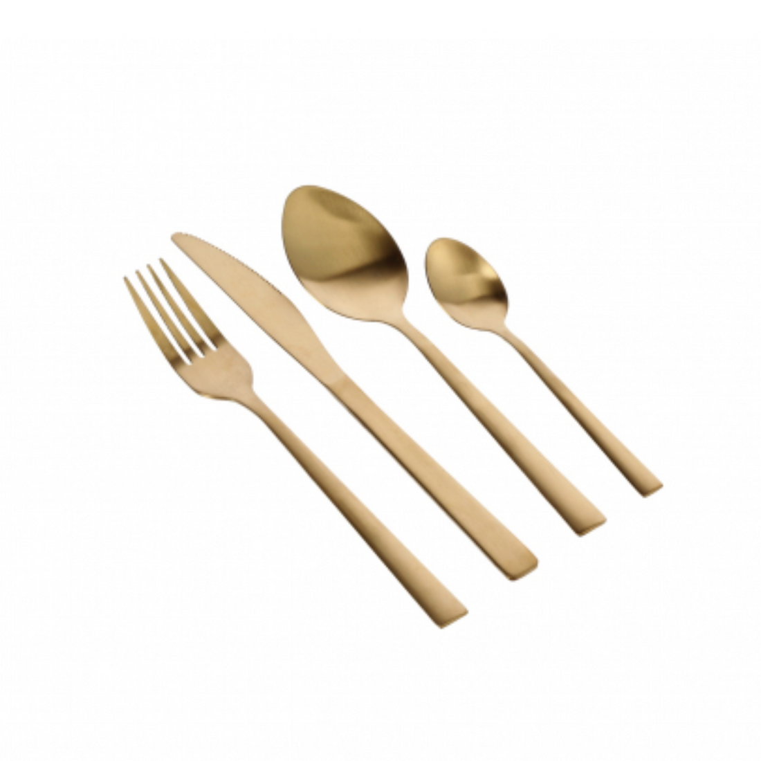 Set Posate 4 Pezzi Oro Satinato